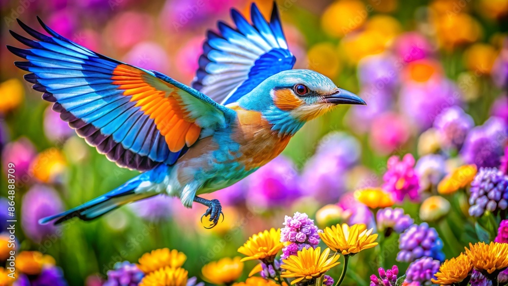 Obraz premium European Roller, The Azure Adventurer bird