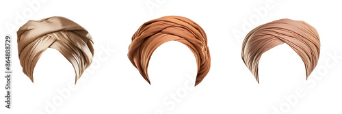 a set of turbans isolated on transparent background photo
