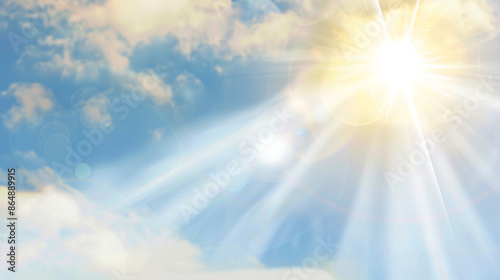Bright light rays with gold...