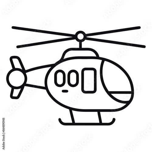 Children's Helicopter Vector Doodle Template
