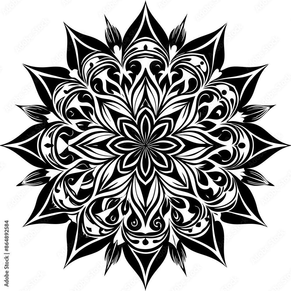 black and white ornament