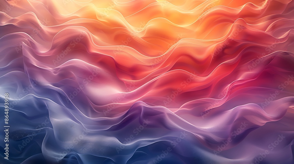 Fototapeta premium A modern art mural of color gradient waves, smooth flowing waves of colors transitioning into each other, 16:9 ratio.