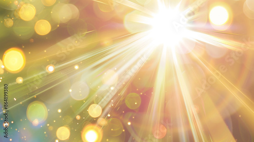 Golden light rays with boke...