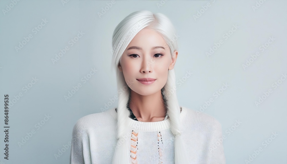 Woman with albino skin Woman with albino skin