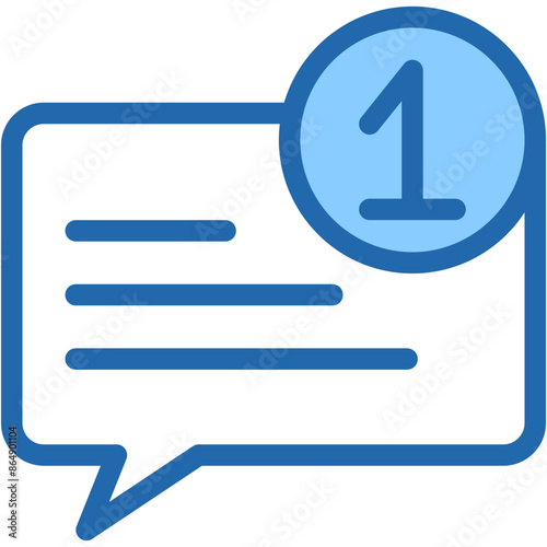 Vector Icon Notification, Communication, One, Speech Bubble, Message