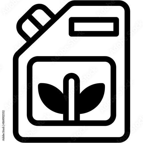 Vector Icon Eco Fuel, Ecology and Environment, Canister, Plant, Energy