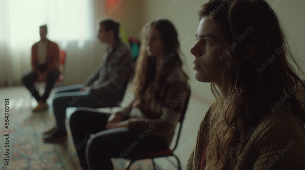 Group Therapy Session in Progress Indoors