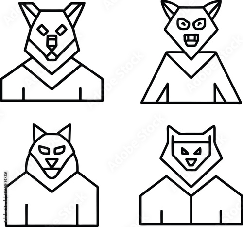 werewolf icon set