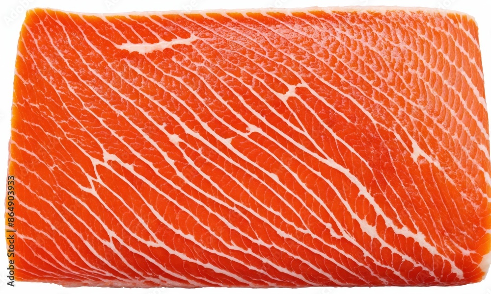 Close-up of salmon fillet, showcasing intricate muscle fibers Close-up of salmon fillet, showcasing intricate muscle fibers