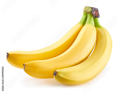 Banana isolated. Fresh banana isolated clipping path. Banana macro studio photo. photo