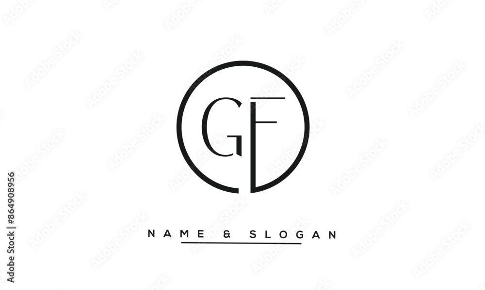 GF, FG, G, F Abstract Letters Logo Monogram GF, FG, G, F Abstract Letters Logo Monogram