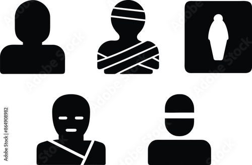 set of mummy silhouettes