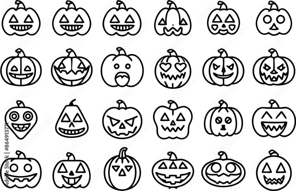 Jack-o-lantern icon set Jack-o-lantern icon set
