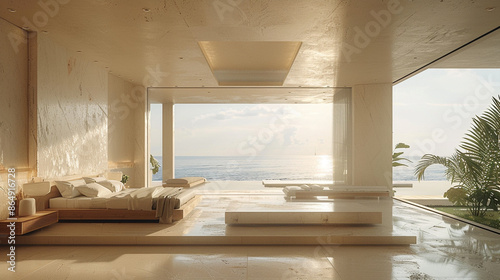 Modern bedroom with minimal...