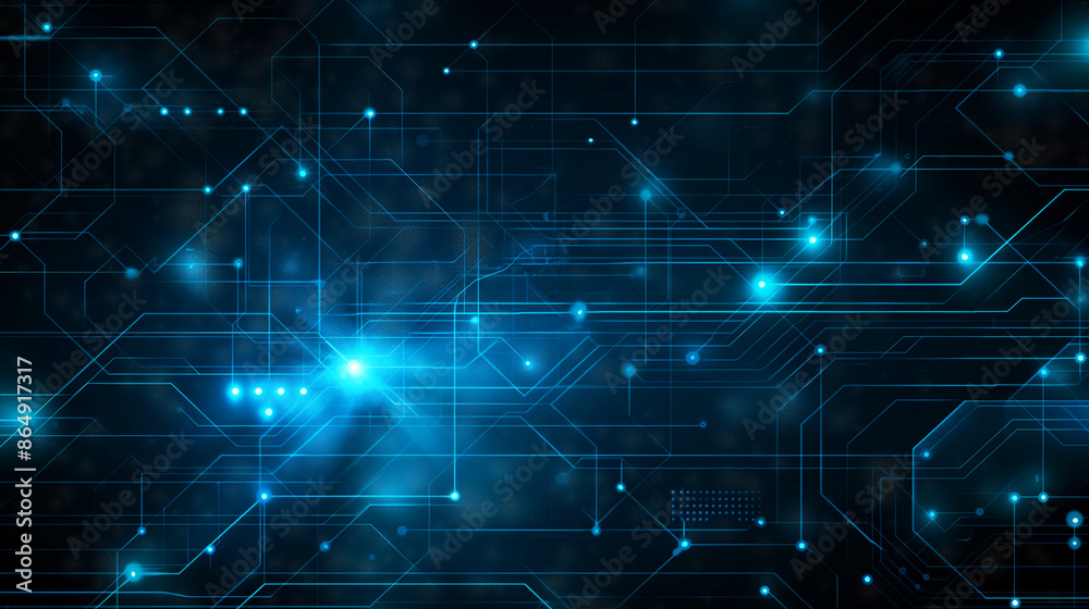 Abstract Futuristic Technology Background with Blue Glowing Circuit Lines. Generative AI Abstract Futuristic Technology Background with Blue Glowing Circuit Lines. Generative AI