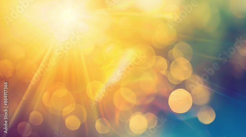 Golden light rays with boke...