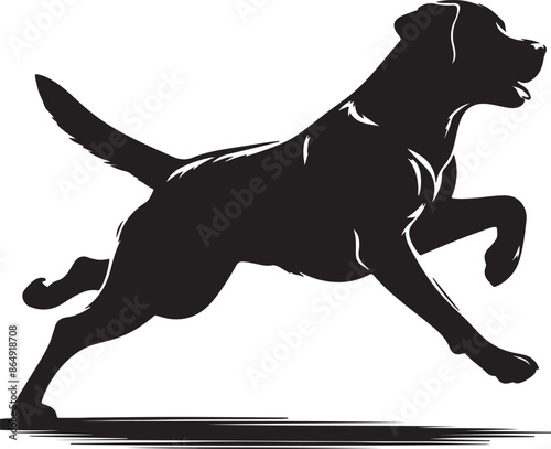 A running dog silhouette vector design with white background
