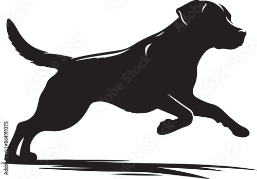 A running dog silhouette vector design with white background
