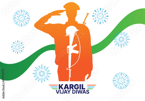 Kargil Vijay Diwas celebration concept, banner, poster, post, greeting vector illustration