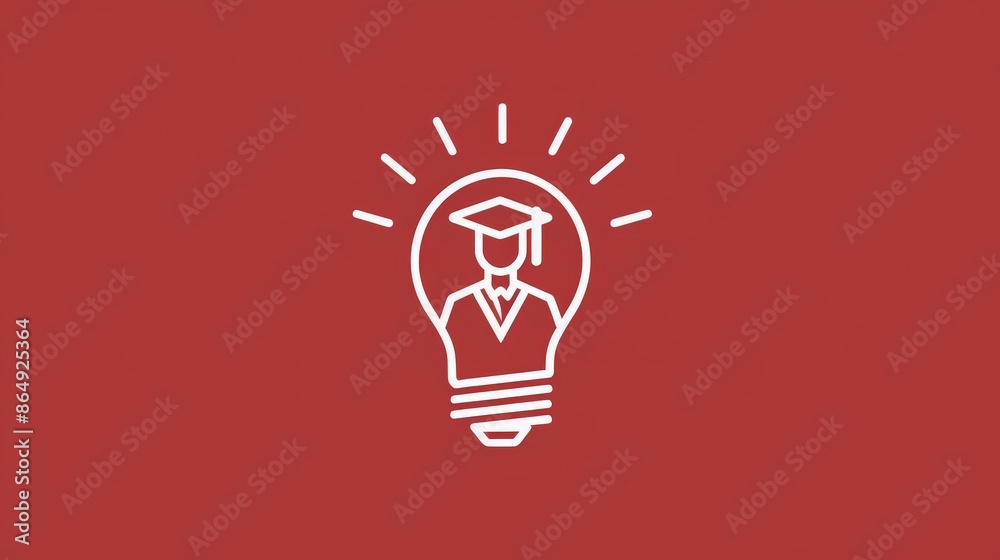 Lightbulb with Graduate Inside - Idea of Education Lightbulb with Graduate Inside - Idea of Education