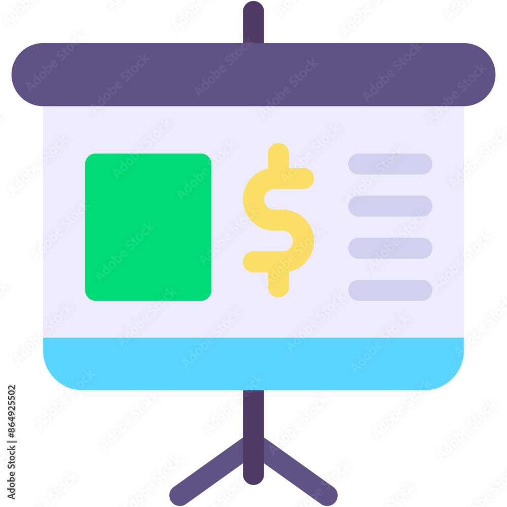 Vector Icon presentation, money, graph, education, revenue Vector Icon presentation, money, graph, education, revenue