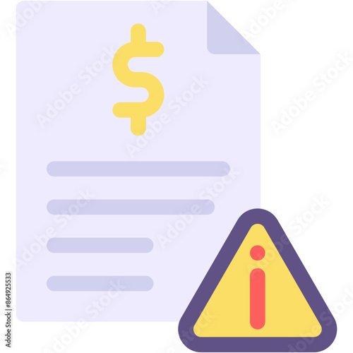 Vector Icon invoice, billing, attention, receipt, warning