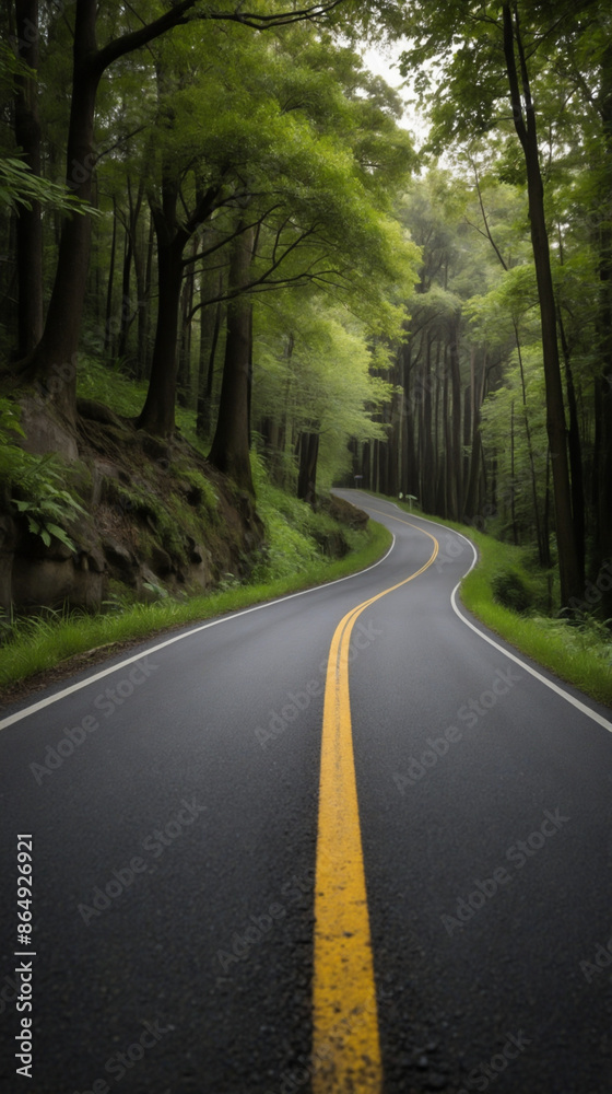 Fototapeta premium Road through the forest 