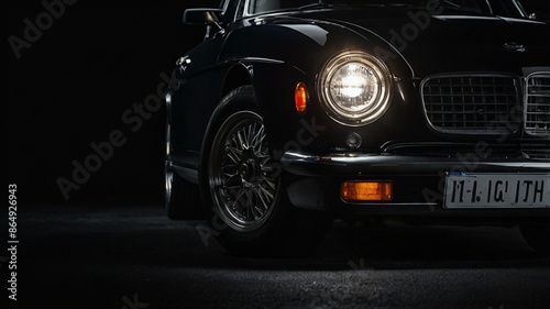 Close up of headlamp of a car