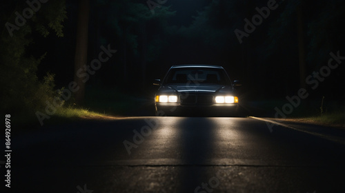 Car alone at night 