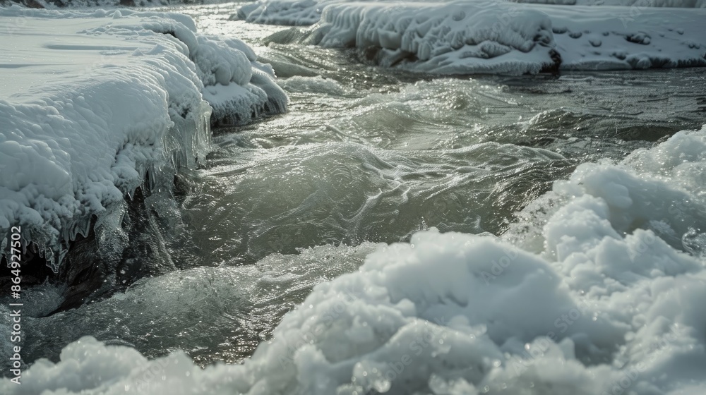 The ice cracks and flows down the river The ice cracks and flows down the river