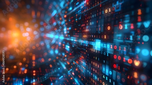 Wallpaper Mural Vibrant Digital Code Wallpaper with Futuristic Cyber Abstract Background Torontodigital.ca