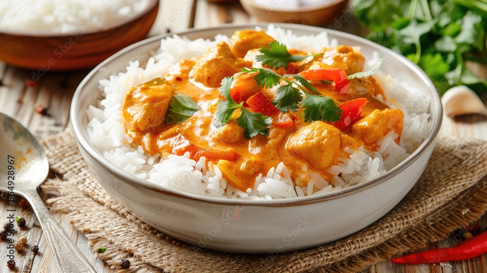 Popular Asian cuisine Rice with Curry Popular Asian cuisine Rice with Curry