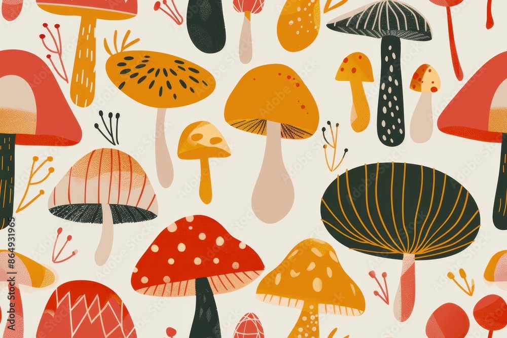 Colorful Mushroom Pattern Colorful Mushroom Pattern