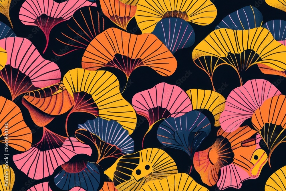 Fototapeta premium Abstract Floral Pattern with Vibrant Colors