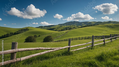 peaceful countryside background with rolling green hills