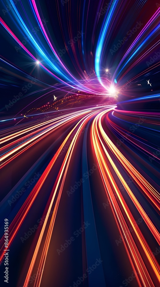 Mesmerizing Trails of Vibrant Light and Motion in Dynamic Abstract Background Mesmerizing Trails of Vibrant Light and Motion in Dynamic Abstract Background