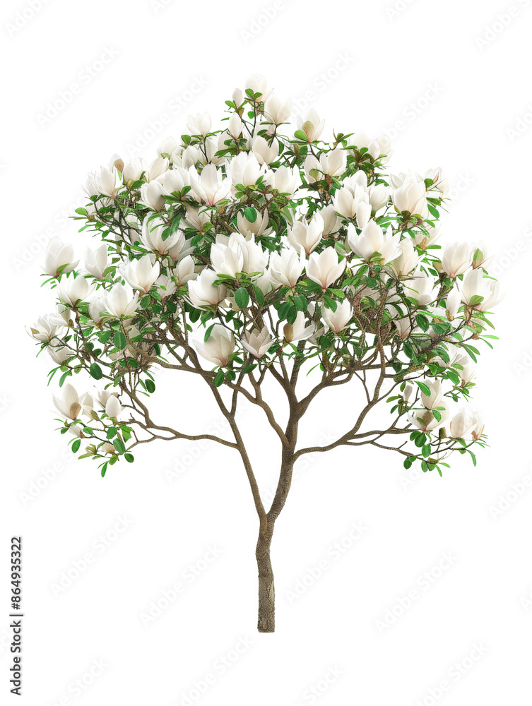 Naklejka premium Magnolia Tree in Full Bloom