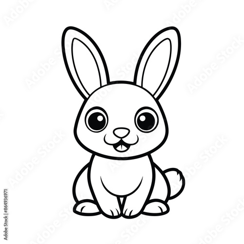 Cartoon Rabbit Sitting Vector Illustration