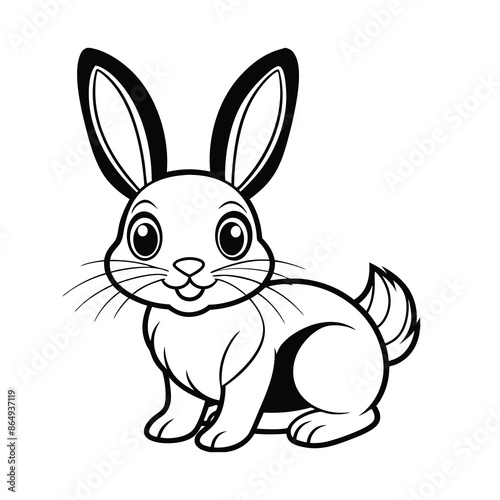 Cartoon Rabbit Sitting Vector Illustration