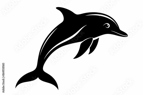 Dolphin fish silhouette vector, A Dolphin vector silhouette isolated on a white background