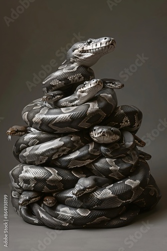 Ball pythons forming a big pile looking up