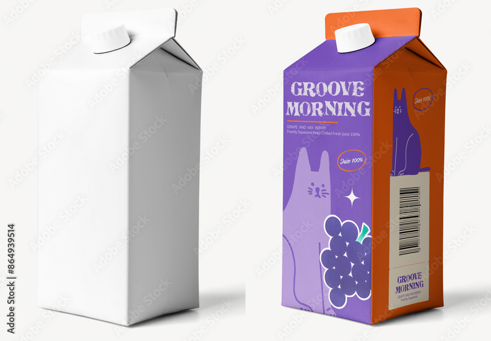 Juice Box Mockup With Generative AI Stock Template | Adobe Stock