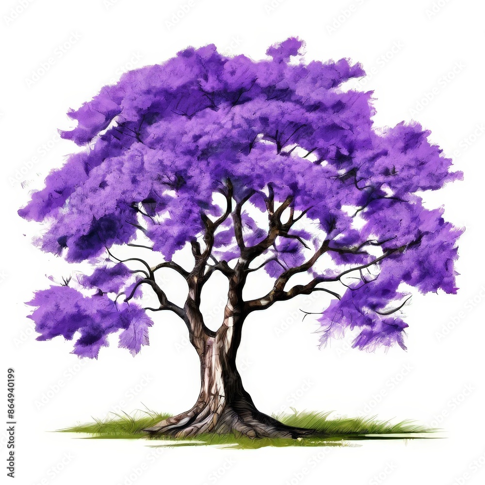 Fototapeta premium A jacaranda tree isolated on white background.