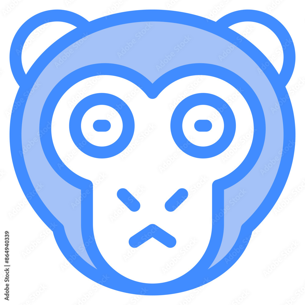 Vector Icon Shocked, Monkey, Animal, Wildlife, Pet Vector Icon Shocked, Monkey, Animal, Wildlife, Pet