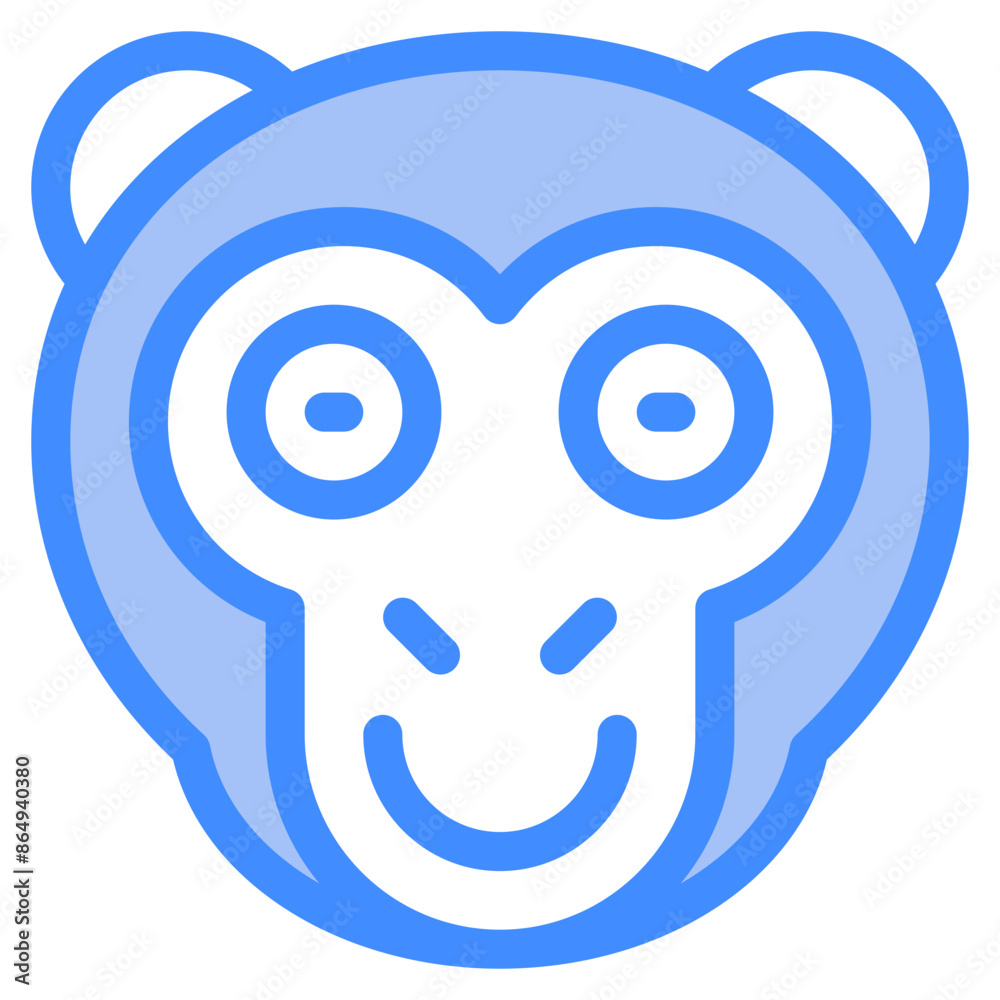 Vector Icon Blush, Monkey, Animal, Wildlife, Pet Vector Icon Blush, Monkey, Animal, Wildlife, Pet
