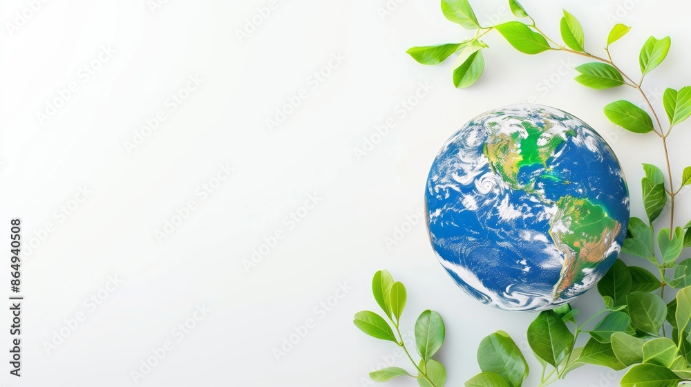 Earth Day Concept with Copy Space on White Background Earth Day Concept with Copy Space on White Background