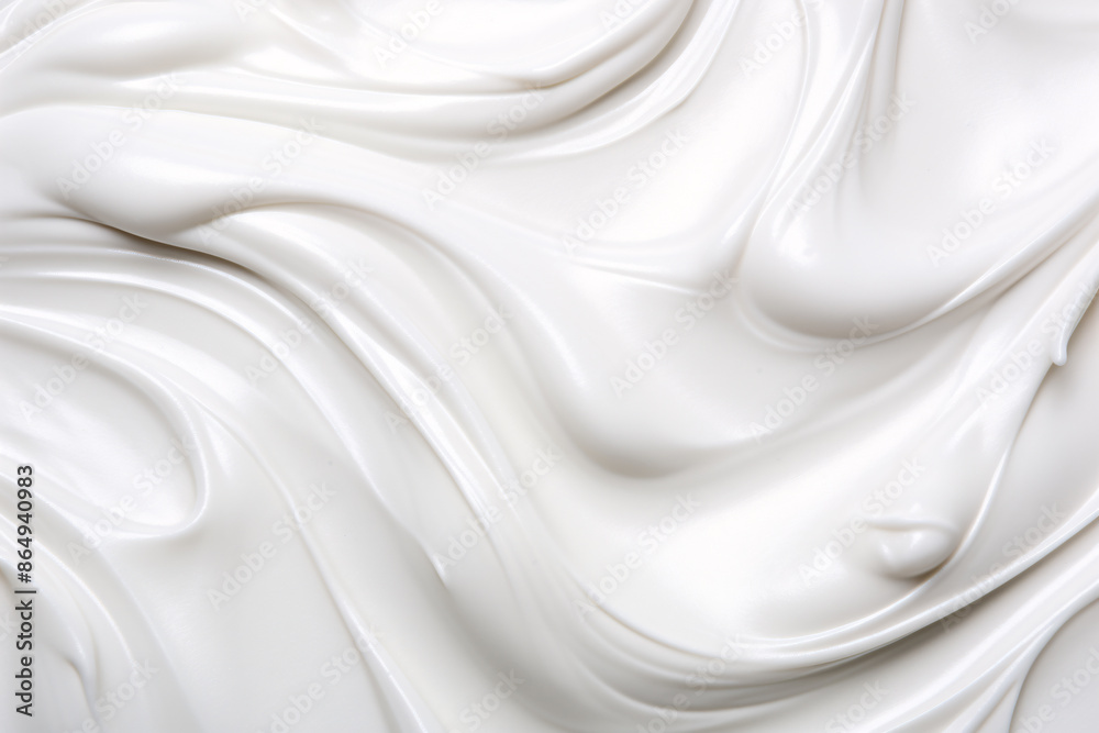Elegant Close Up of White Viscous Liquid Swirled into a Vortex Shape, Abstract Fluid Art Design
