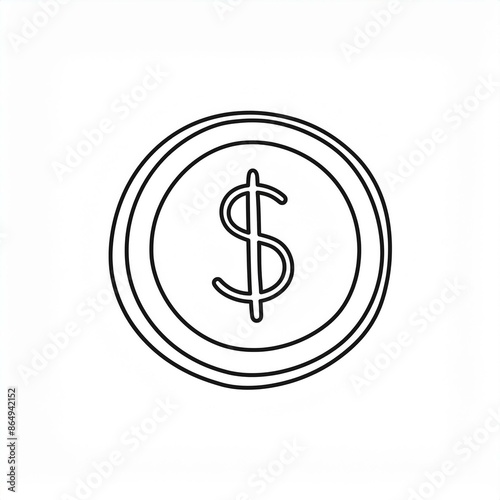 dollar sign icon round coin