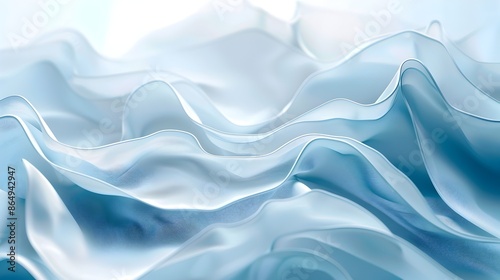 Elegant Wavy Abstract Background with Soothing Blue Gradient Tones