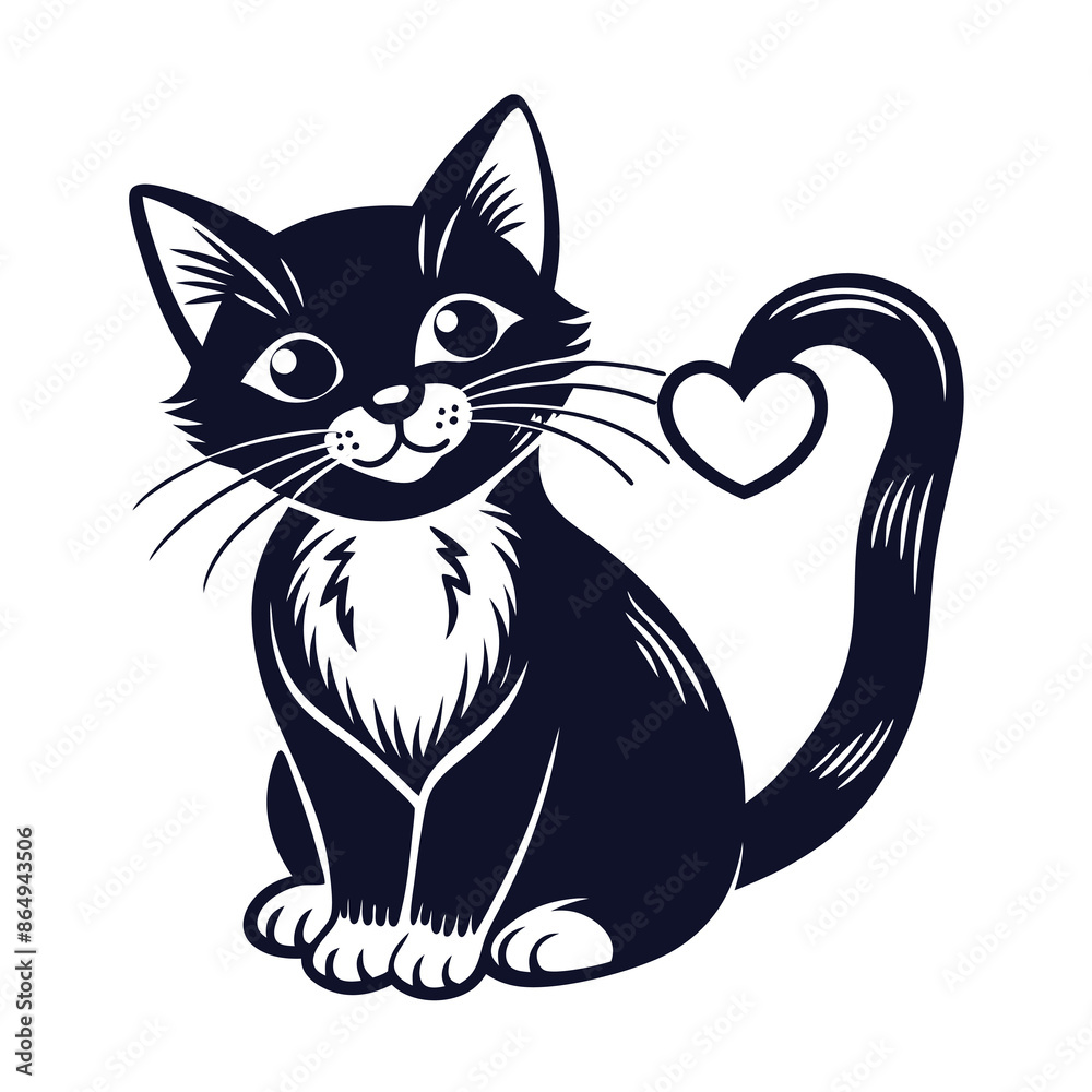 Cat pet sticker Vector Illustration. Cat pet sticker Vector Illustration.